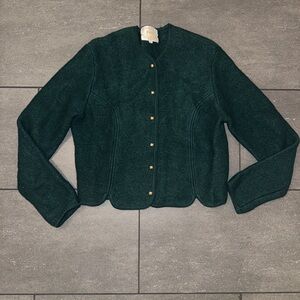 Tally Ho Forest Green Cardigan with Brass Buttons